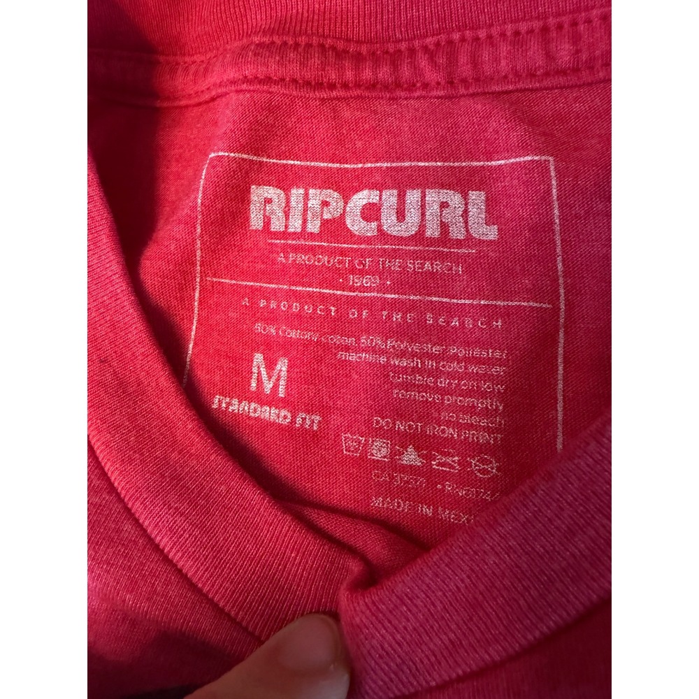 Rip Curl Mens Graphic T-Shirt Red Heather Surf Logo Short Sleeve Size M - Picture 3 of 4